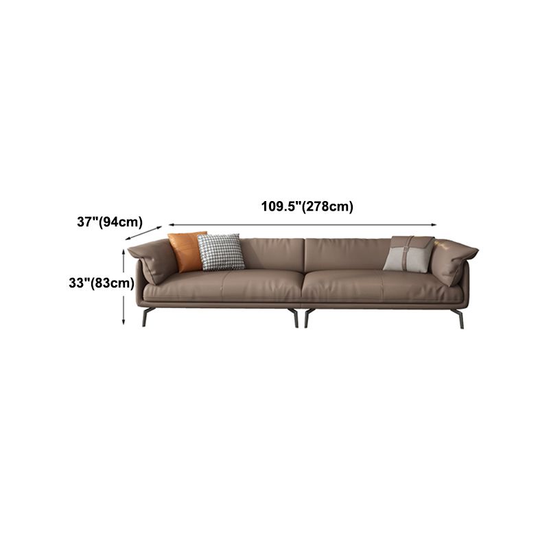 Pillow Top Arm Sofa & Chaise 32.68" H Genuine Leather Cushions Sofa