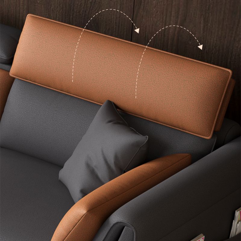 Modern Pillowed Back Cushions Sectional Grey Pillow Top Arm Chesterfield Sectional