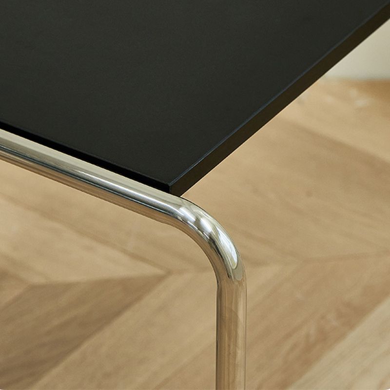 Minimalist Rectangular 15.7" D End Table Modern Steel Sled Side Table