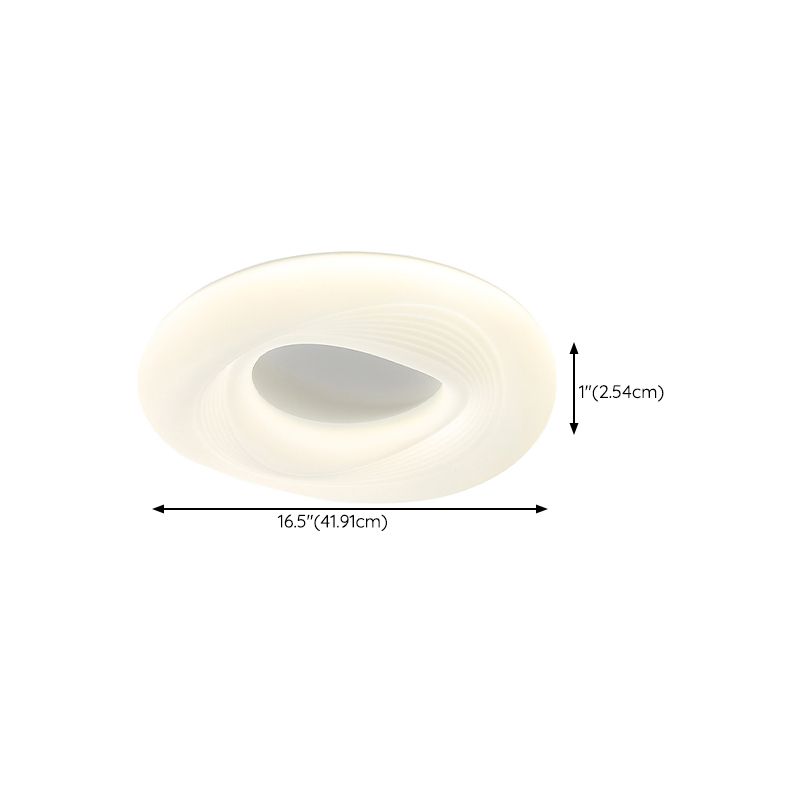 Modern LED Flush Round in White Iron and Acrylic Ceiling Flush Lighting