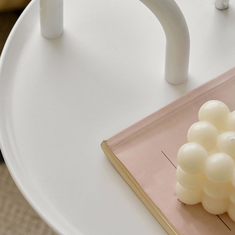 14" Wide Contemporary Corner Table Pedestal Round Accent Side Table