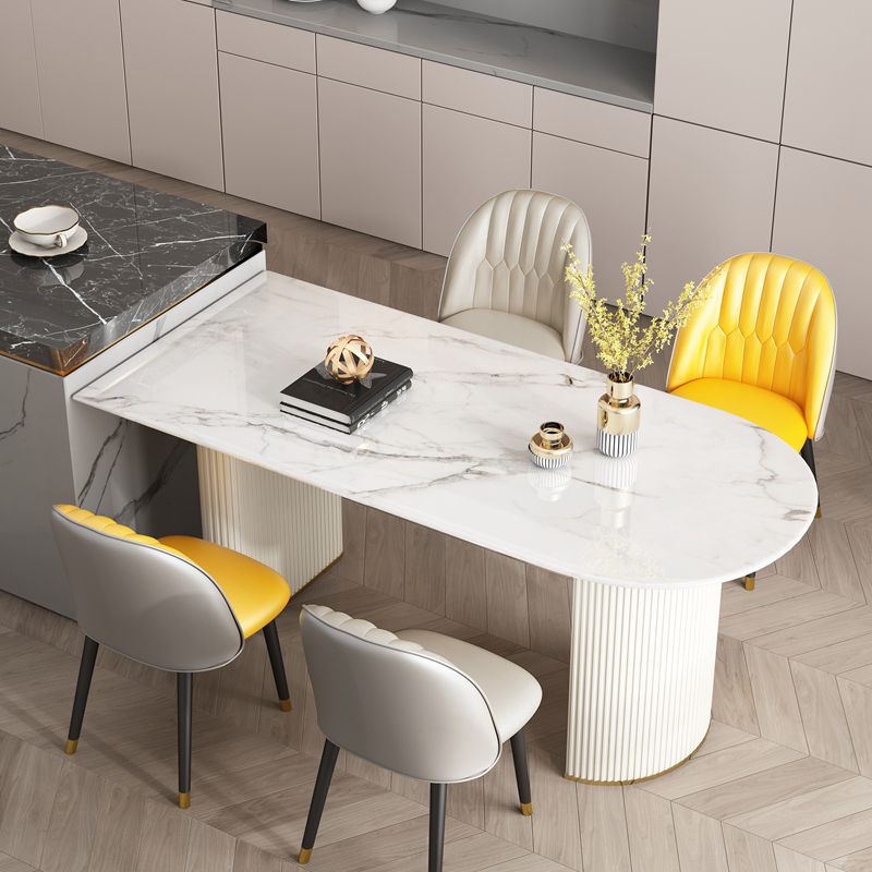 Table à manger en pierre de style simplicité Double base de base de base de base de forme libre pour la maison