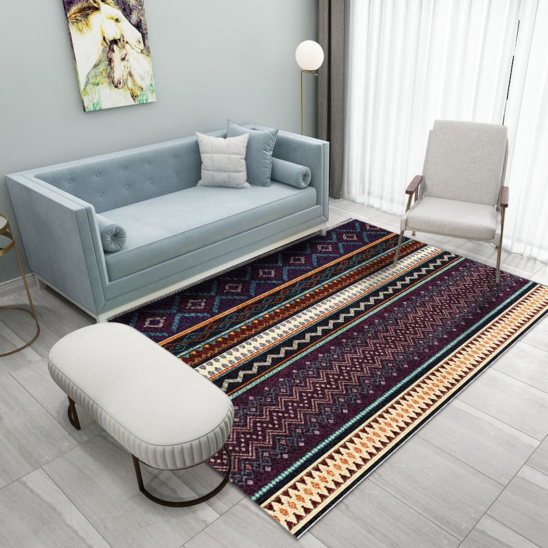 Donkere kleur Southwestern Print Rug Polyester Boho-chic tapijt Non-slip achterste binnen Tapijt voor woonkamer