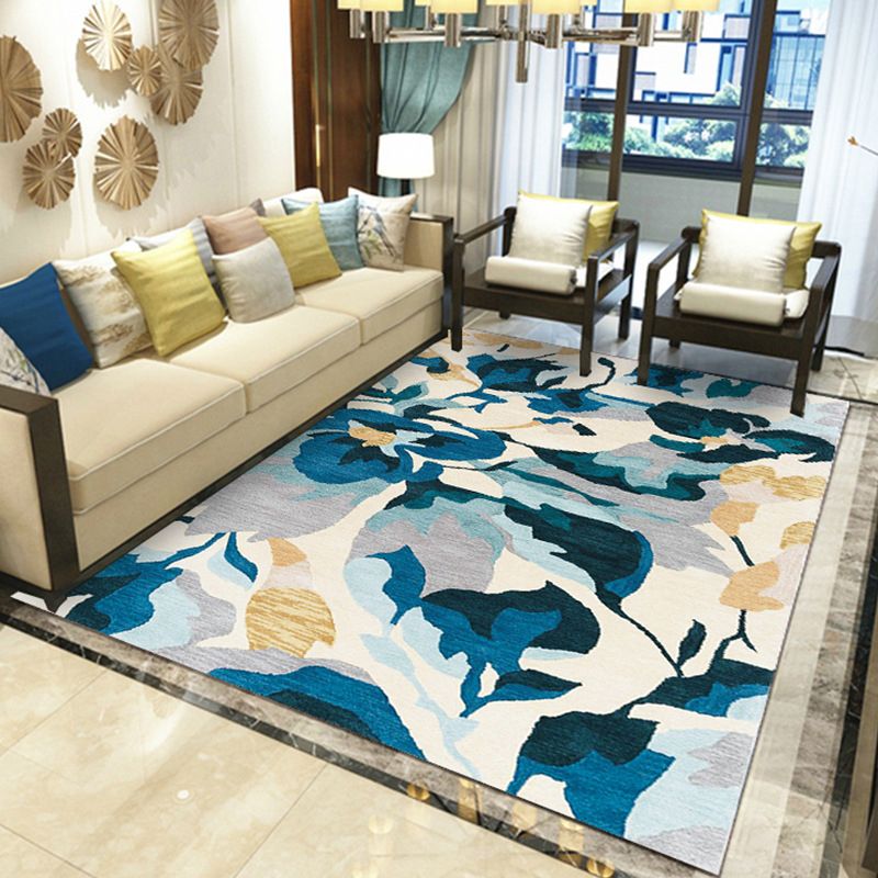 Gorgeous Multi Colored Modern Rug Polyester Flower Blossom Rug Pet Friendly Anti-Slip Stain Resistant Carpet for Home