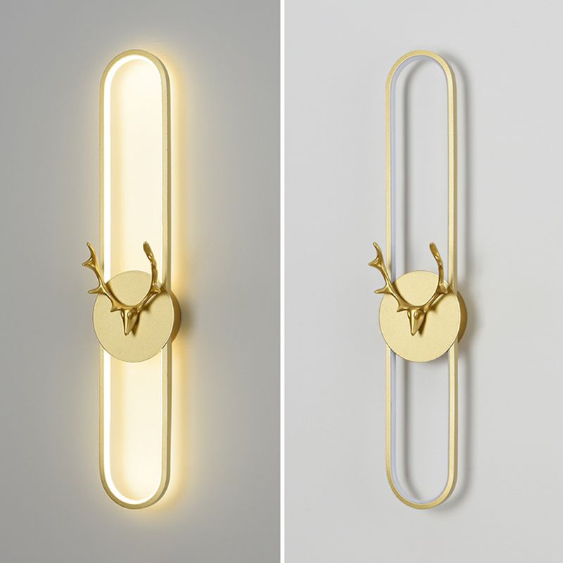 1-Light Linear Sconce Light Fixture Modern Metal Wall Light for Bedroom