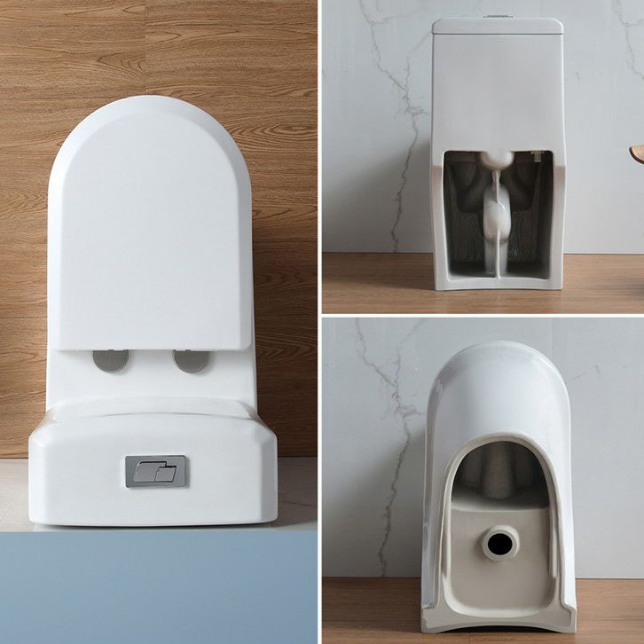 Modern Concealed Tank Toilet Floor Mounted One Piece Flush Toilet with Toilet Seat