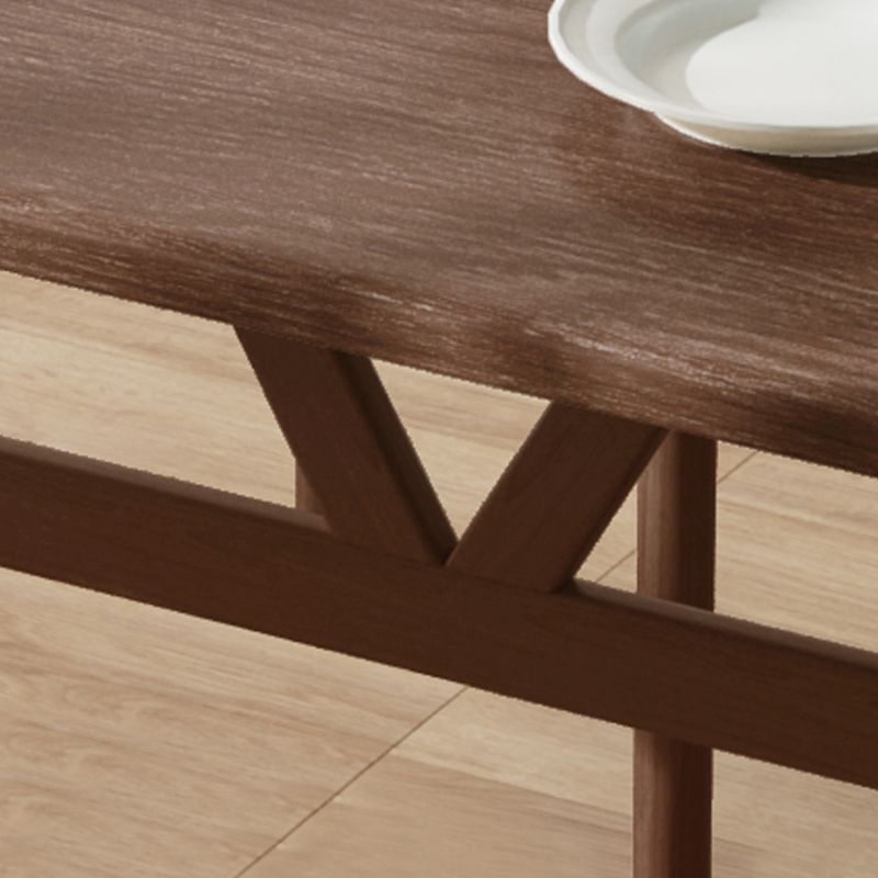 Nordic Wood Dining Table Dining Rectangle Table with Metal Legs