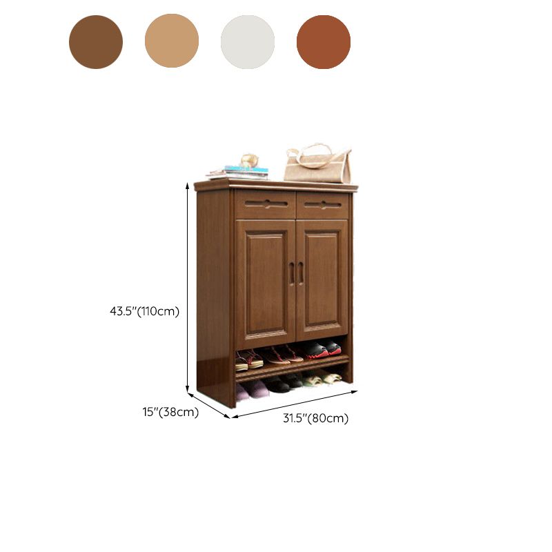 Mid-Century Modern Cabinet Grooves With Doors Rectangle Accent Cabinet
