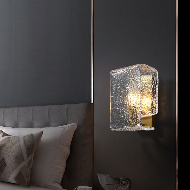 1-Light Contemporary Sconce Light Fixtures Glass Wall Lamp Sconce for Bedroom