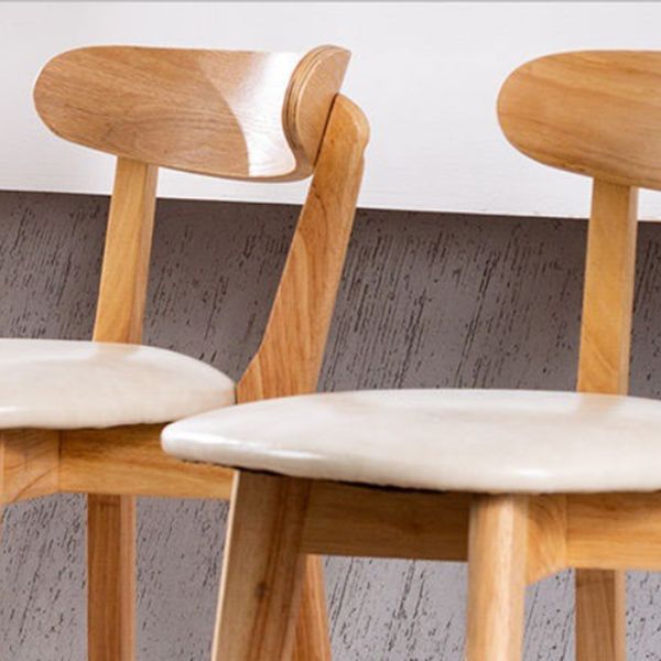 Industrial Backrest Armless Counter Stool Rubber Wood Bar Stool with Cushion for Cafe
