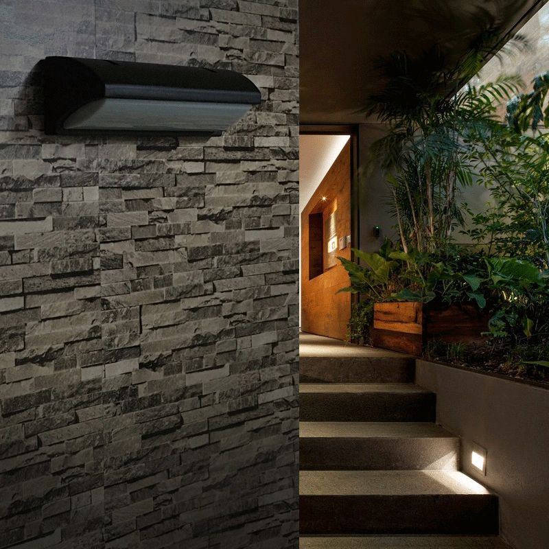 Rechteck wasserdichte Einfachheit Wandleuchte Acrylminimalistische LED -Wandleuchten in Schwarz