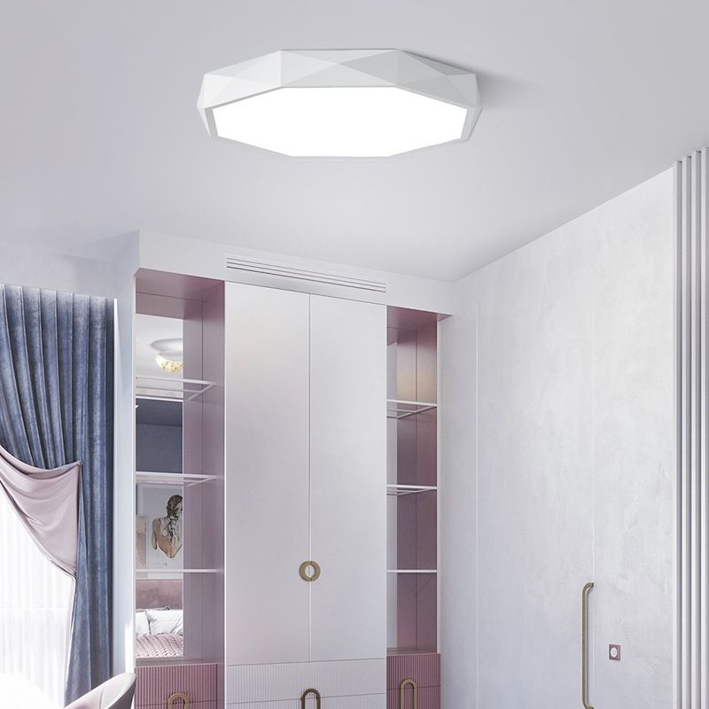 Acrylic Geometric LED Ceiling Light in Modern Nordic Style Iron Macaron Flush Mount for Bedroom