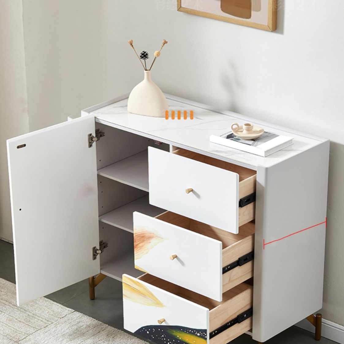 Classic Glam Storage Chest Solid Wood Storage Chest Dresser for Bedroom