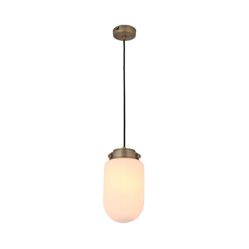 Modern Capsule Pendant Light Smoke Gray/White Prismatic Glass 1 Light Ceiling Light for Kitchen Island