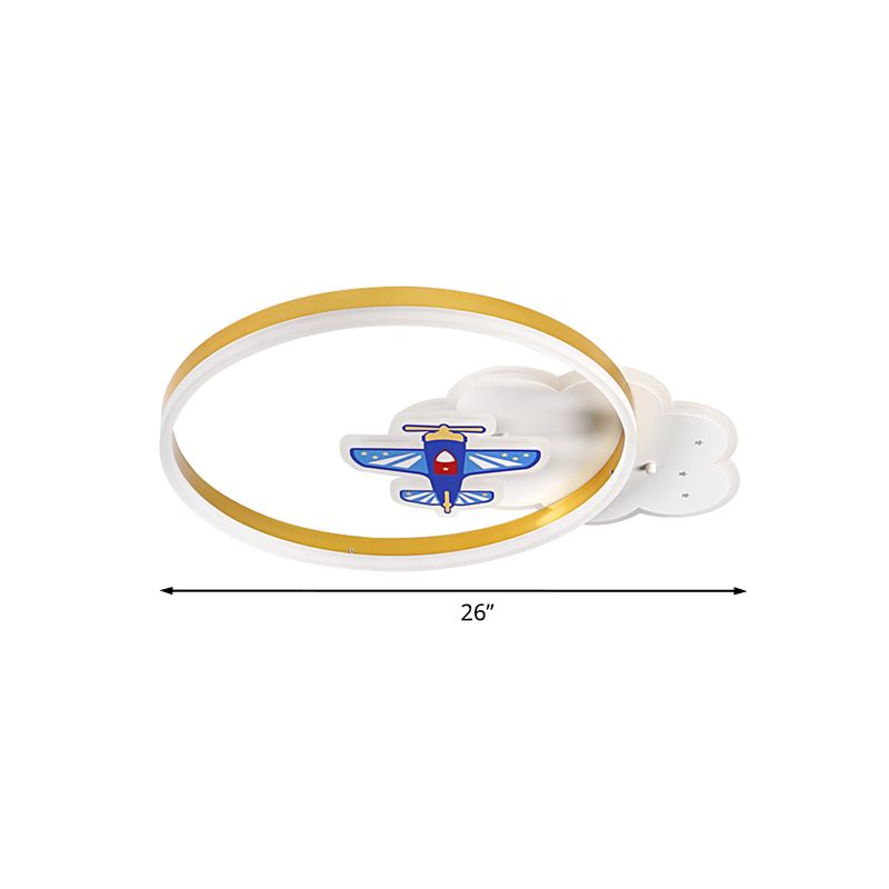 Gold Ring e Cloud Flush Lampada Fixture Nordic Style LED Metallo Flush Lighting con Aircraft Decor