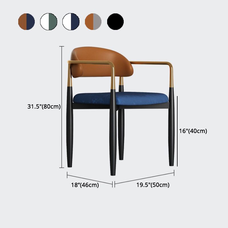 Silla de comedor casera tapizada contemporánea con respaldo abierto y acabado mate