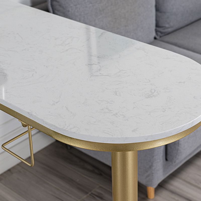 Specialty Indoor Bar Table White Modern Pub Table with Metal Storage