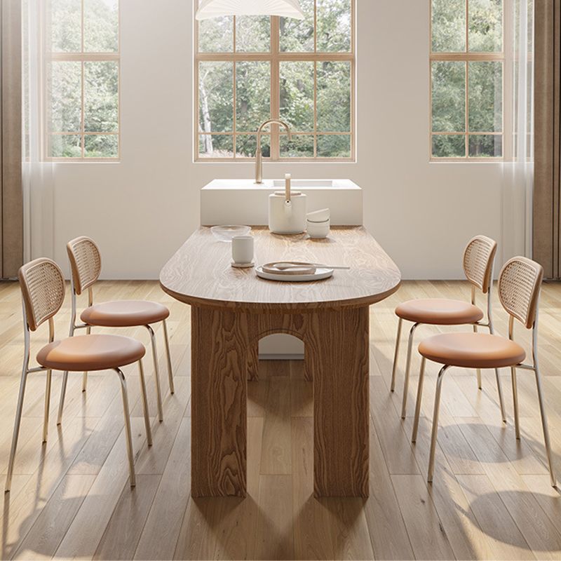 Modern Style Wooden Table Free Form Table with 3 Legs for Home