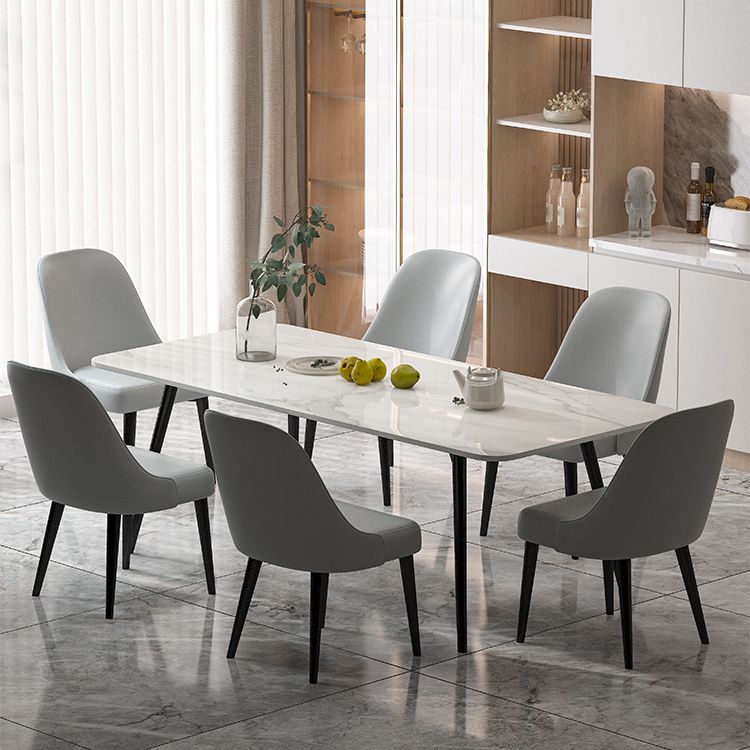 Modern 1/5/7 Pieces Dining Set Rectangle Stone Dining Table for Kitchen Dining Room