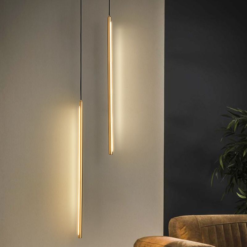 Minimalism Hanging Ceiling Light Metal Linear Ceiling Pendant Light for Bedroom