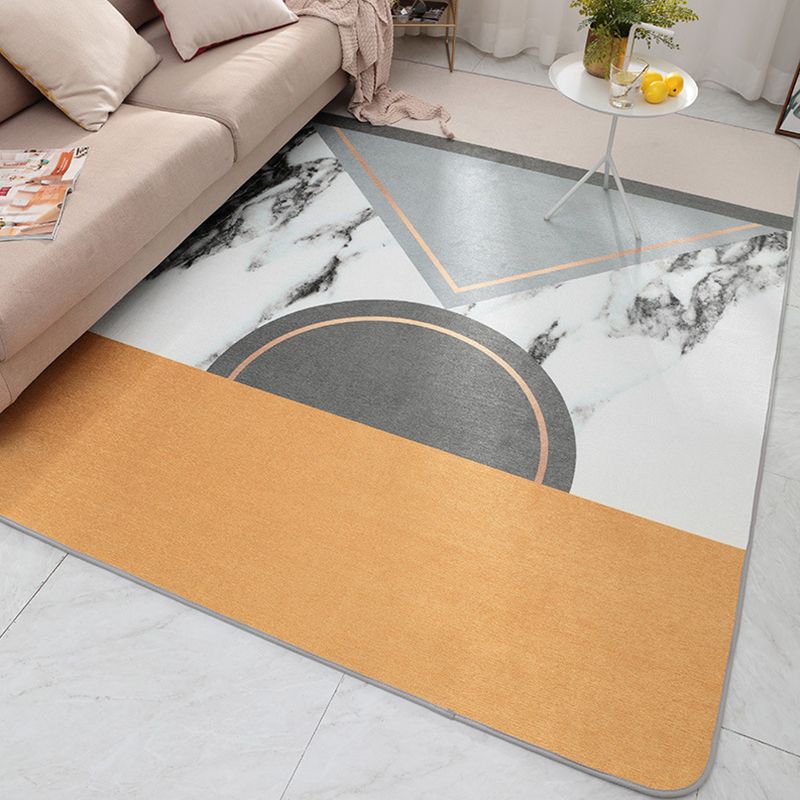 Glam Geometric Print Rug Multicolor Contemporary Rug Polypropylene Machine Wash Anti-Slip Pet Friendly Rug for Home