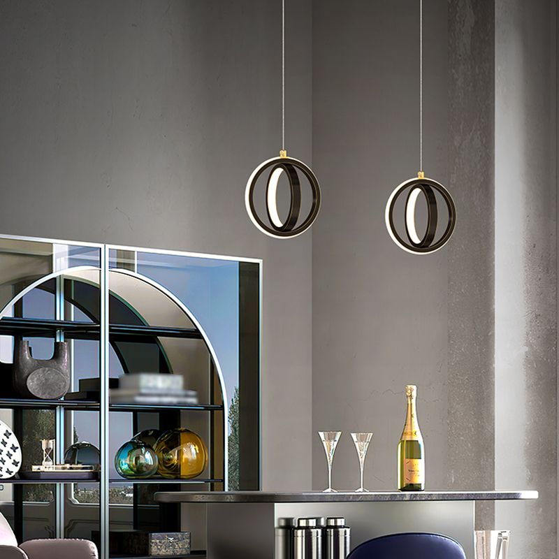 Pendre contemporain Light 2-Light Plafond plafond Metal pour chambre à coucher