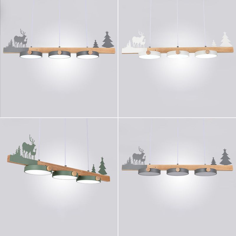 Contemporary Island Light Colorful LED Pendant Lighting Fixture for Dining Room