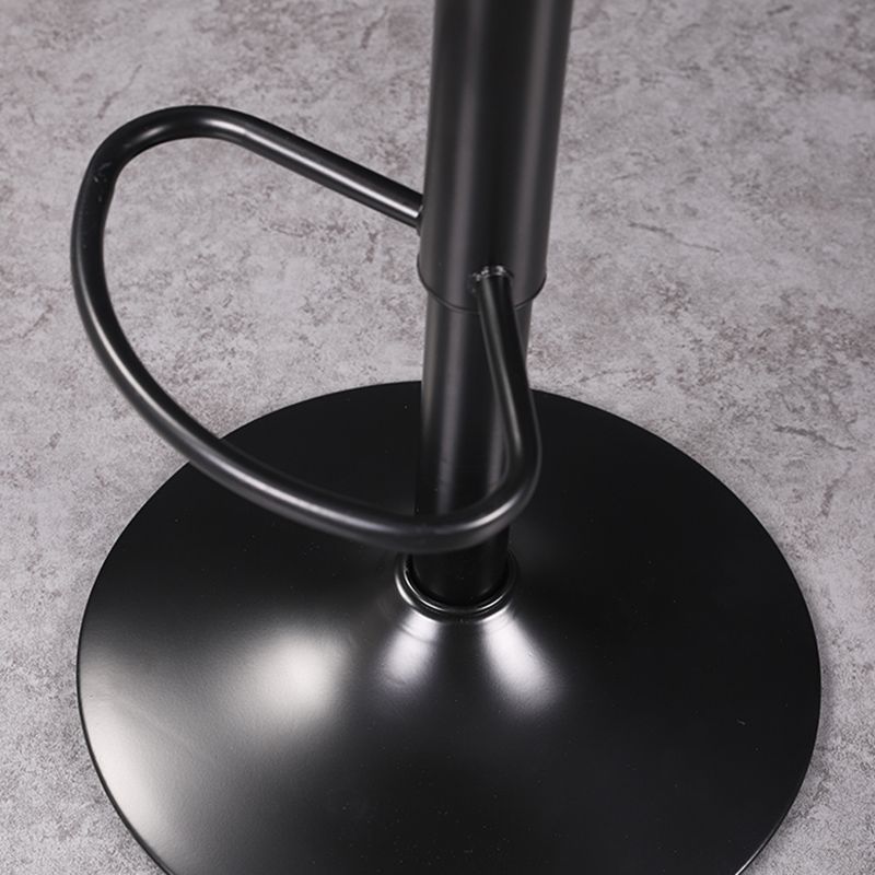 Contemporary Adjustable Height Barstool Faux Leather Swivel Bar Stools