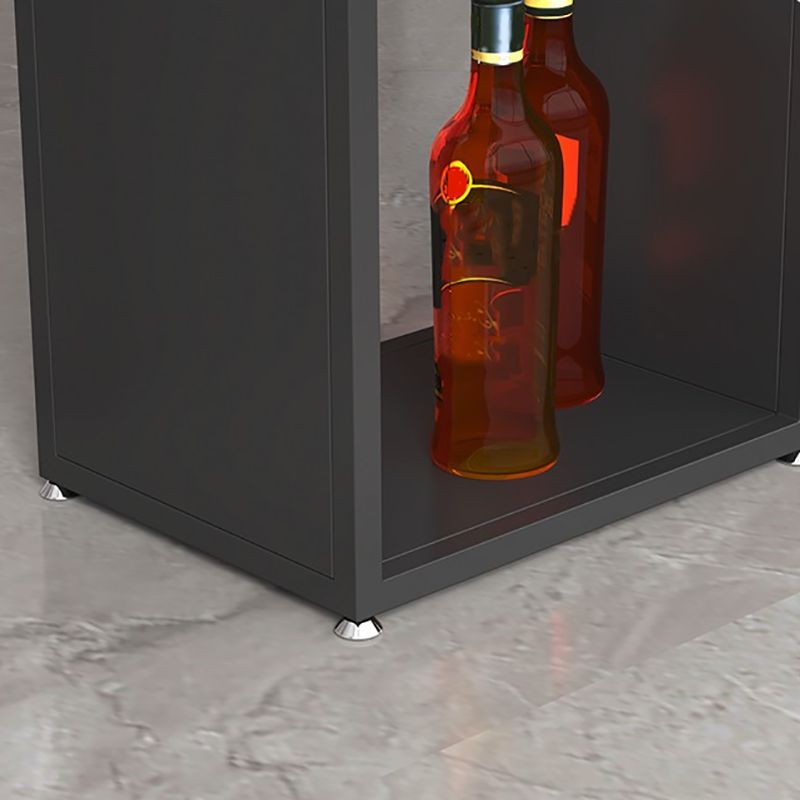 Industrial Stone Bar Counter Table Rectangle Bar Counter Table with Metal Legs for Kitchen