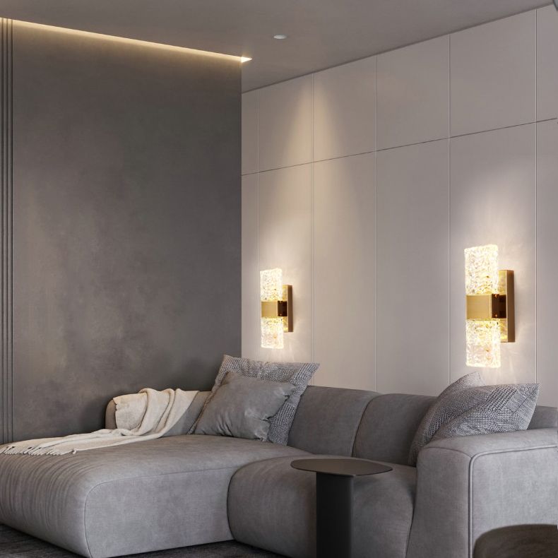 Cristal posmoderno 1 luces de pared de pared de pared de pared rectangular para dormitorio