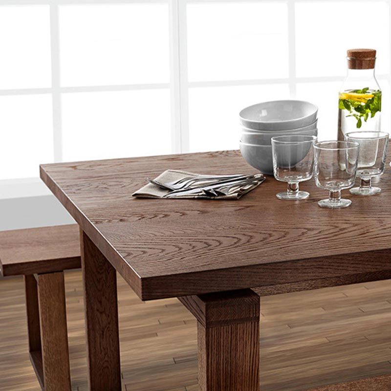 Pine Solid Wood Dining Table Rectangle Modern Dining Table with Sled Base