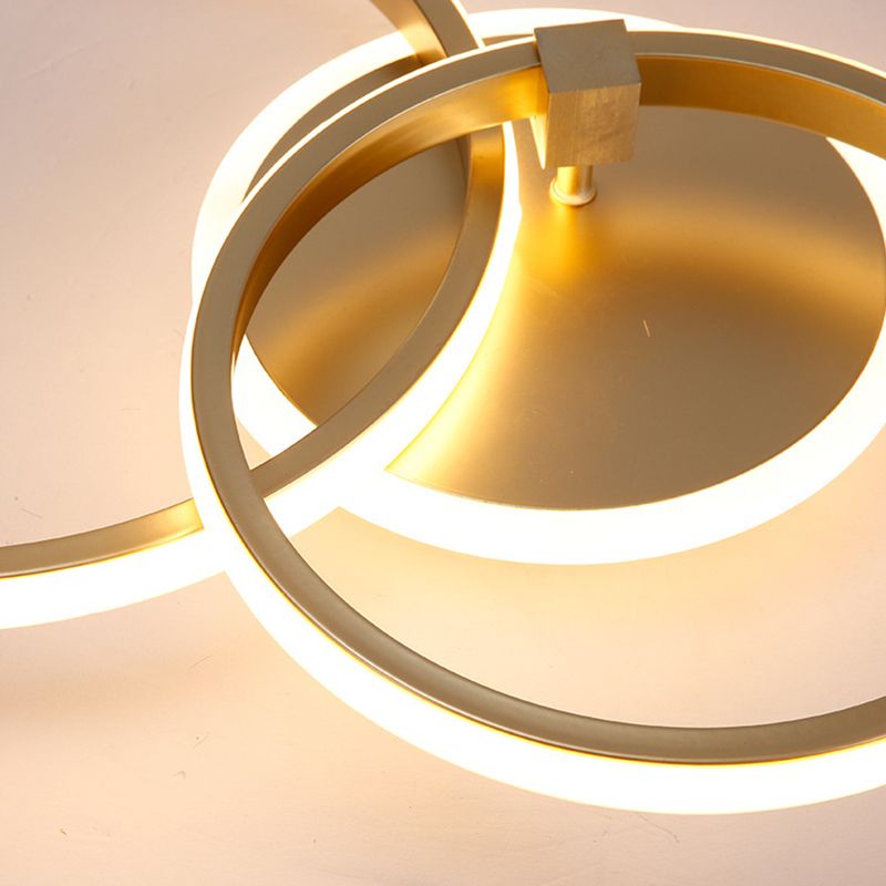 Circle Semi Flush Mount Light Fixture 2 Lights Acrylic Contemporary Ceiling Lights Flush Mount