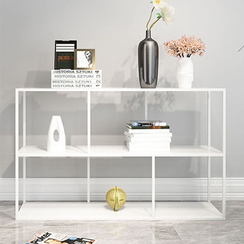 Open Bookcase Minimalist Book Shelf with Metal Rectangular Shelves