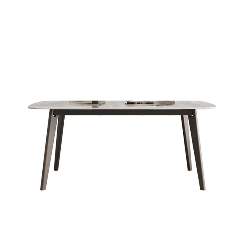 Retro Modern Rectangle Dining Site Table Stone Top 4-foot Oak Solid Wood Table