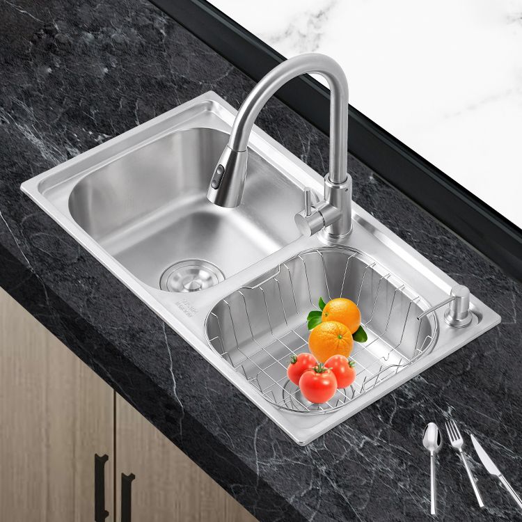 Dirt Resistant Kitchen Double Sink Stainless Steel Drop-In Kitchen Sink
