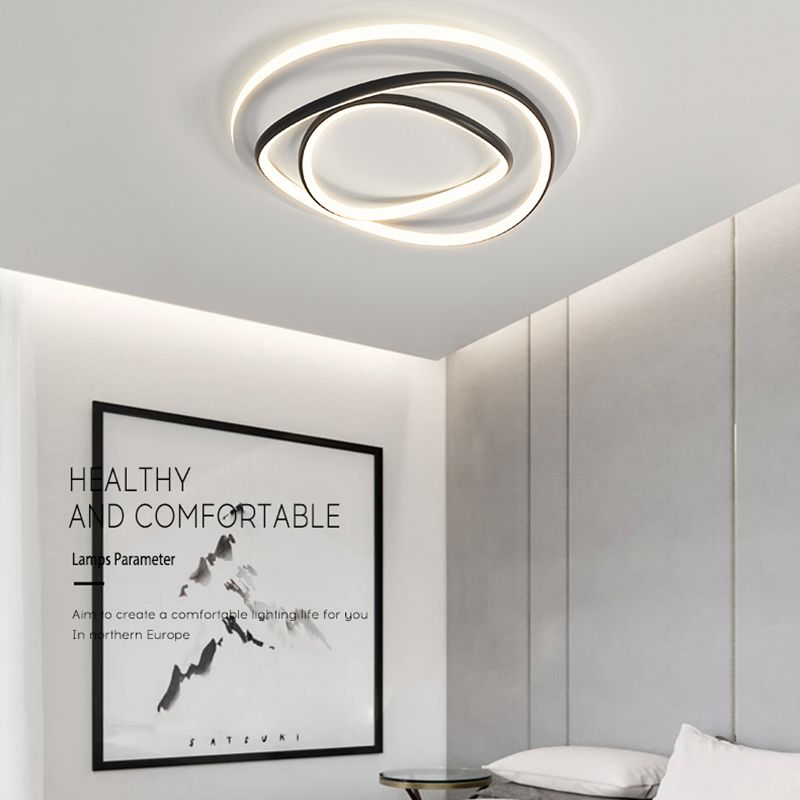 Luces de techo empotradas lineales modernas Luces empotradas de aluminio en blanco y negro
