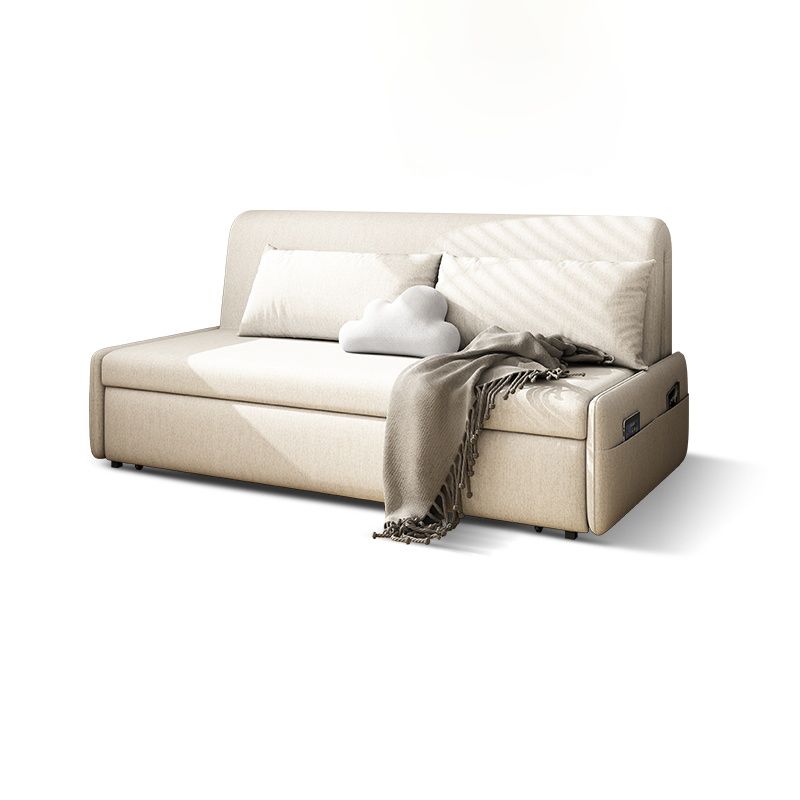 Modern Linen Blend Sleeper Sofa Upholstered Armless Sofa Bed