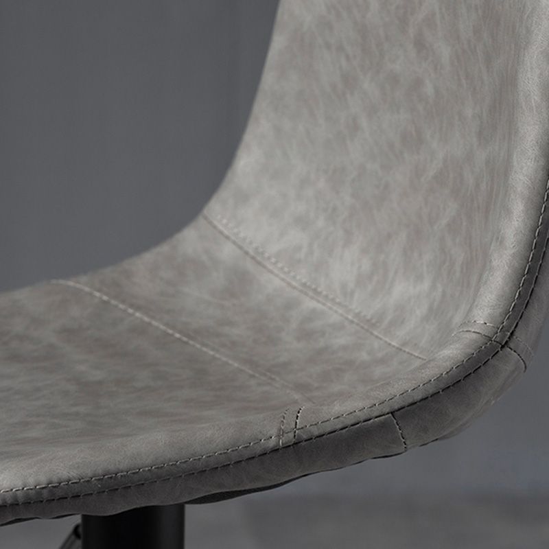 Taburete de bar de estilo industrial, asiento de cuero con respaldo bajo para barra de cocina