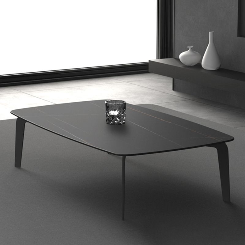 Rectangular Slate 4 Legs Coffee Table 16.5" High Stone 1 Single Cocktail Table