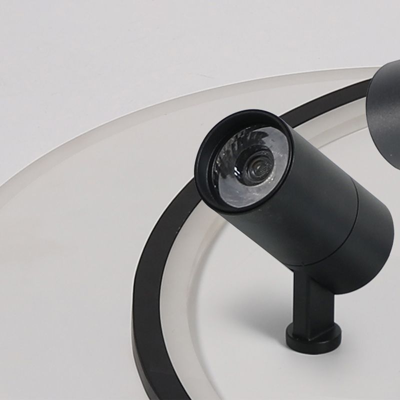 Plafonniers encastrés à LED noirs à 2 lumières, plafonnier ovale en aluminium pour chambre à coucher