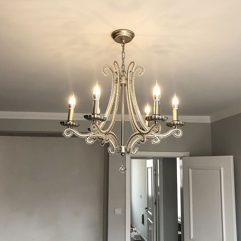 Lámparas de lámparas de lámpara de vela lámparas colgantes de suspensión múltiples de estilo americano para sala de estar