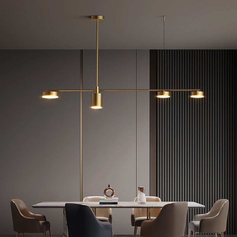 Drum Dinning Room Island Ceiling Light Metal LED Minimalist Island Pendant Light