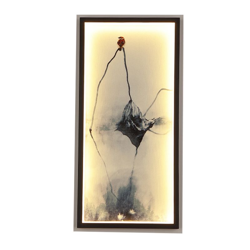 Black Dried Leaf Mural Light Asia LED Aluminum Wall Mounted Lighting for Decoration