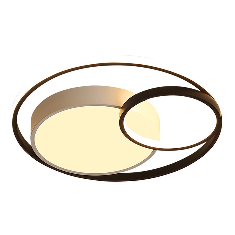 Moderne schwarz-weiße Deckenleuchte mit Acrylschirm, LED-Unterputzleuchte für Wohnzimmer