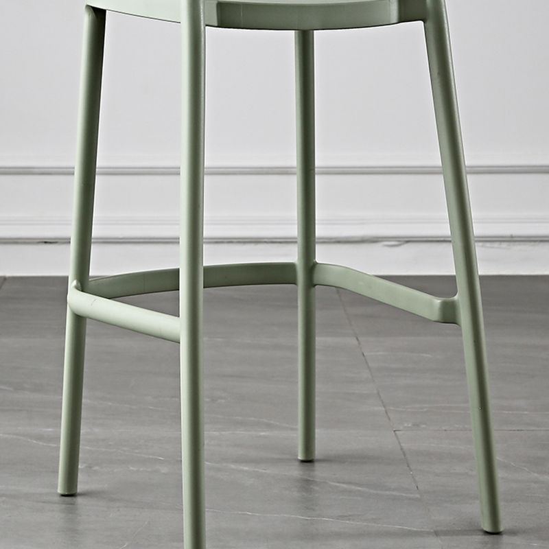 Scandinavian Home Low Back Stool Matte Finish Plastic Barstool