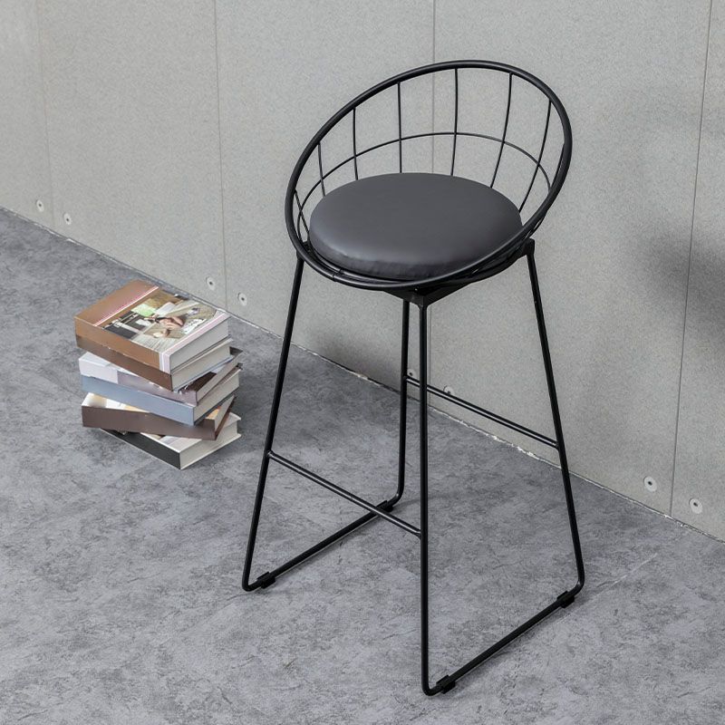 Industrial Style Barstool Indoor Sled Back Pedestal Bar Stool for Coffee Shop