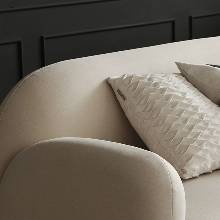 Contemporary Recessed Arm Sofa Tight Back for Living Room in Beige