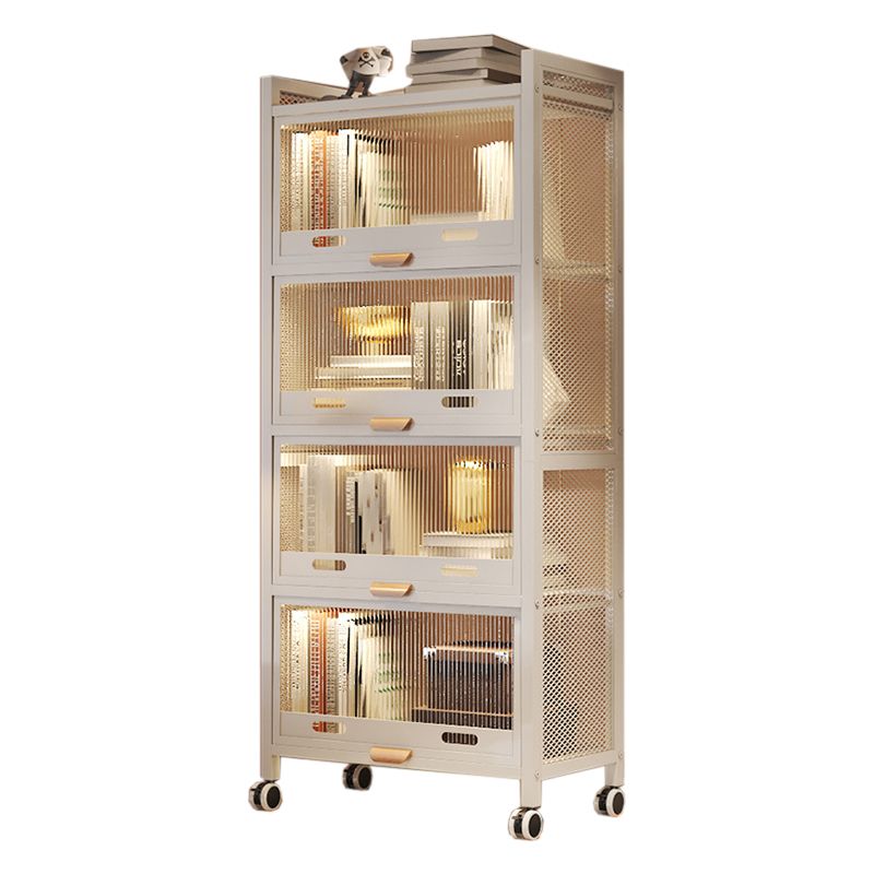 12.6" W Matte Finish Bookshelf for Living Room, Steel Standard Shelf Bookcase