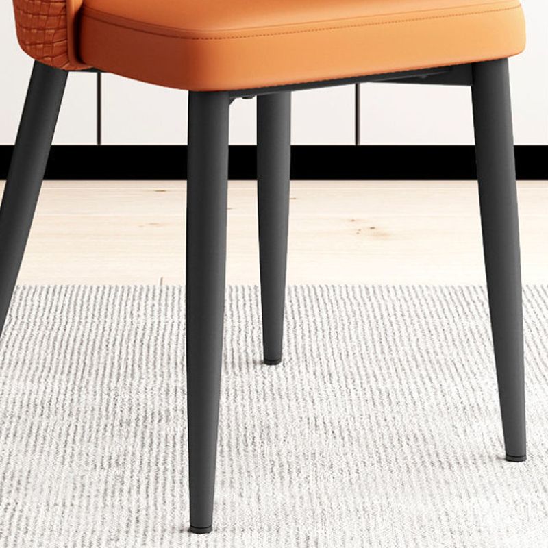 Leather Dining Chair Parsons Armless Side Chair for Restaurant