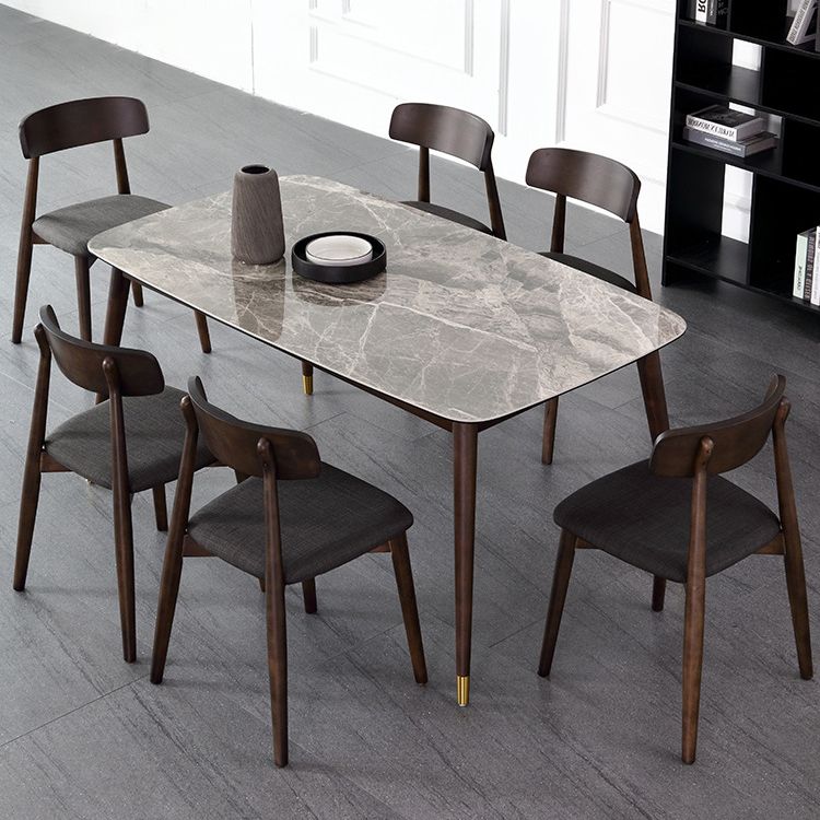 Glossy Gray Dining Table Set 1/4/5/7 Pieces Dinette Set with Wooden Chairs